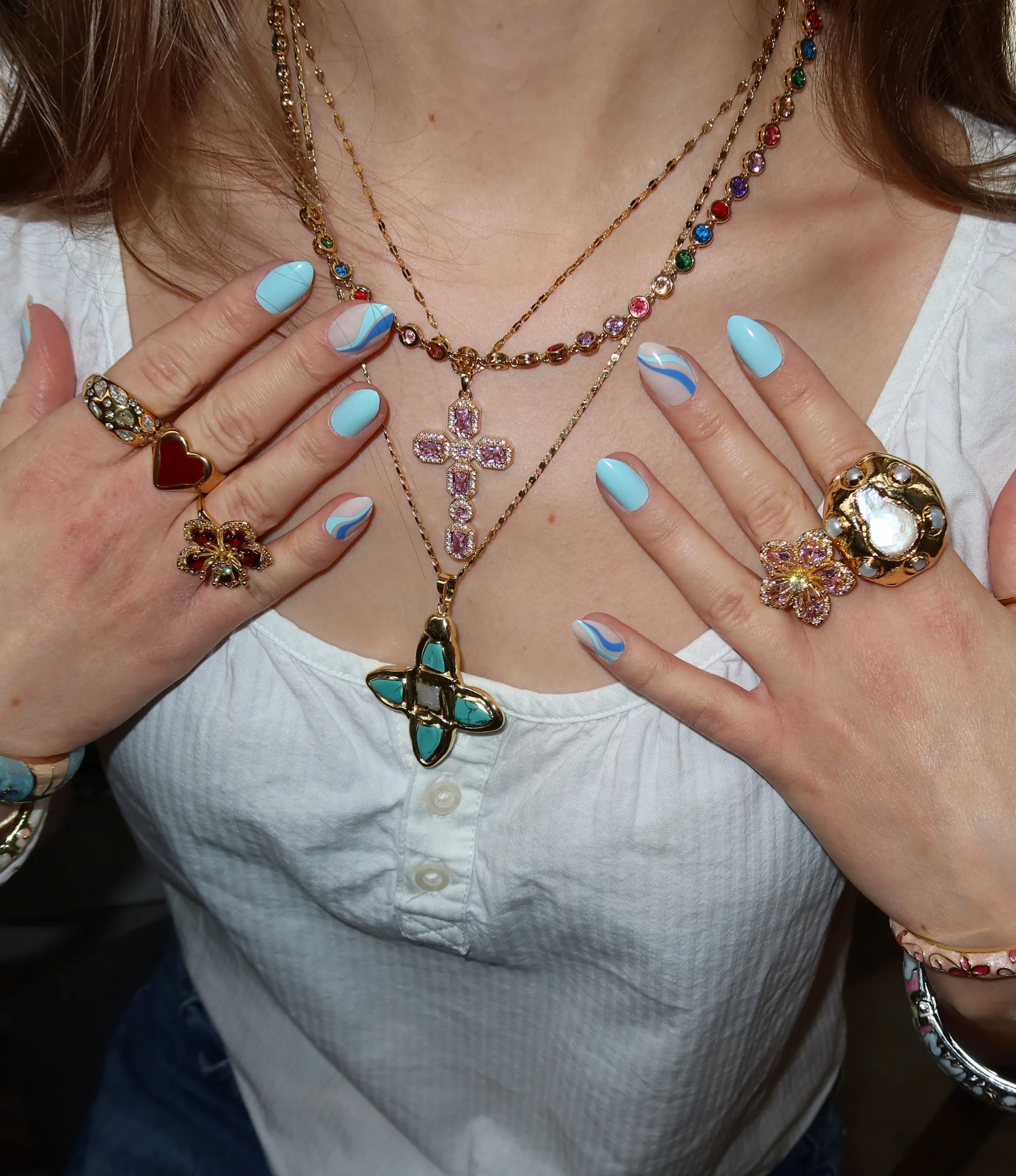 OPHELIA NECKLACE IN BLUE - Image 4