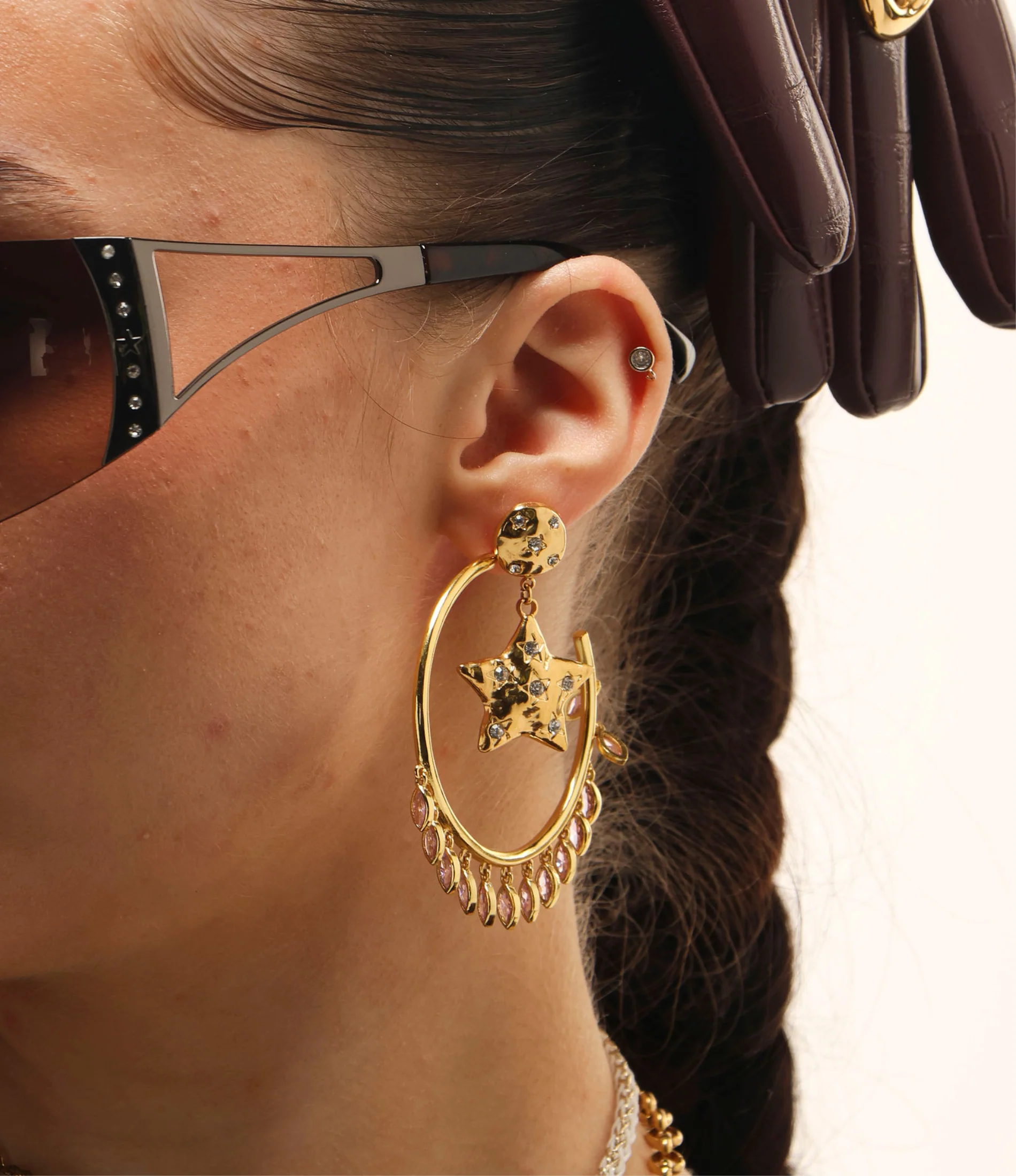VIVIAN EARRINGS  IN PINK - Image 3