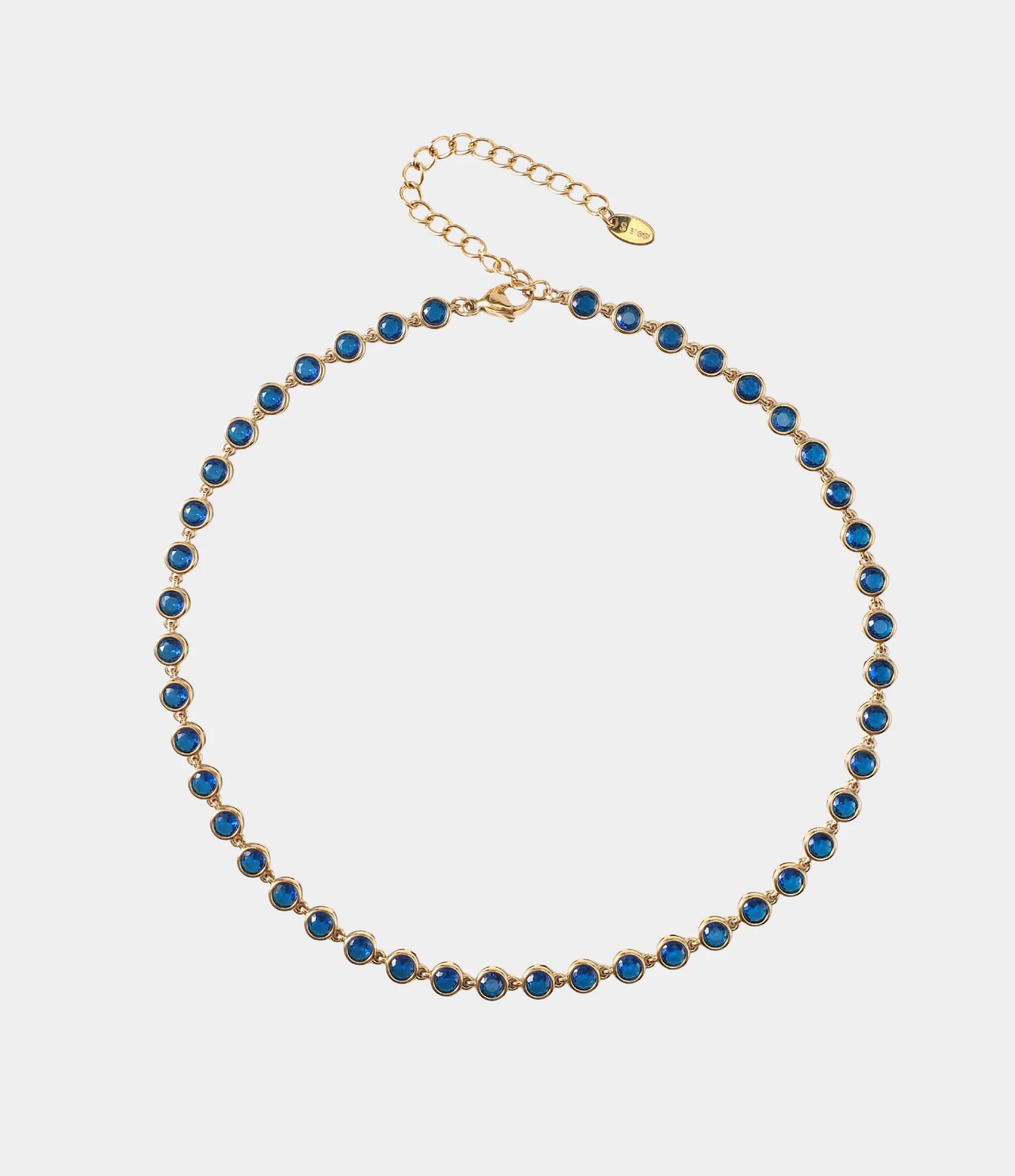 VIVIAN TENNIS NECKLACE IN BLUE - Image 4